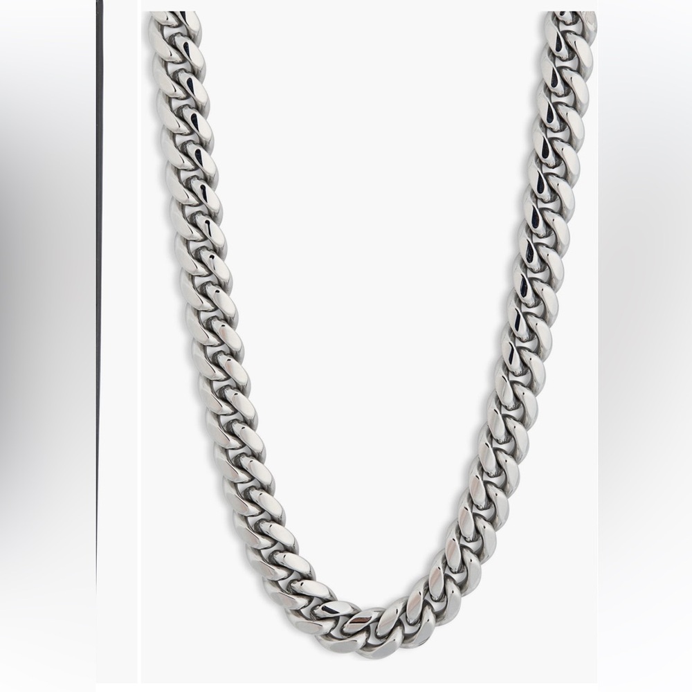 🎉 Cuban Curb Chain Stainless Steel Necklace NWT - Picture 5 of 7
